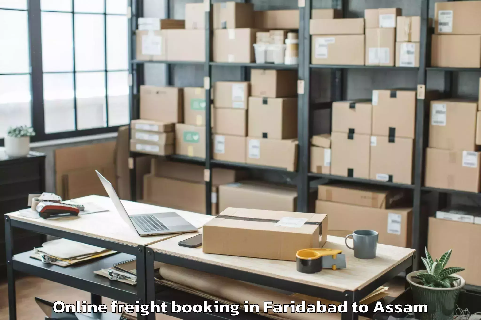 Top Faridabad to Pachim Nalbari Online Freight Booking Available